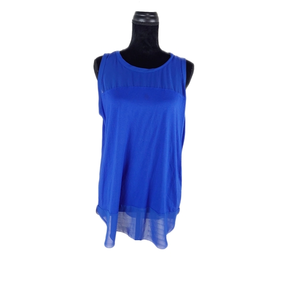 Vince Camuto Wmns L Soft Royal Blue Sleeveless Tank Top - Picture 2 of 2